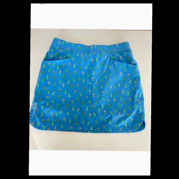 Ralph Lauren RLX Pull On Golf Skirt with Built in Shorts Blue Cactus Size Large - Picture 3 of 9